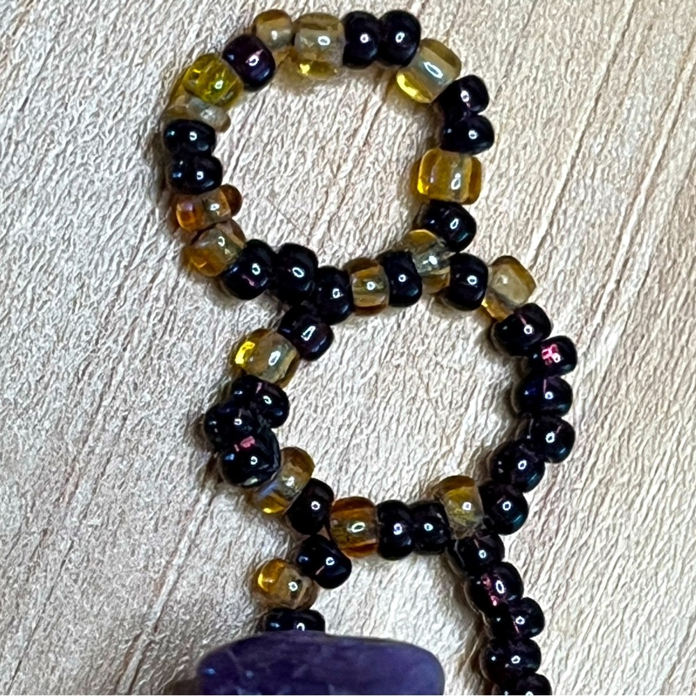 Vintage beaded amethyst quartz bracelet, 7” - Picture 6 of 10